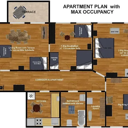 아파트 Stylish Grandic With Terrace In Center Next To The Beach. *